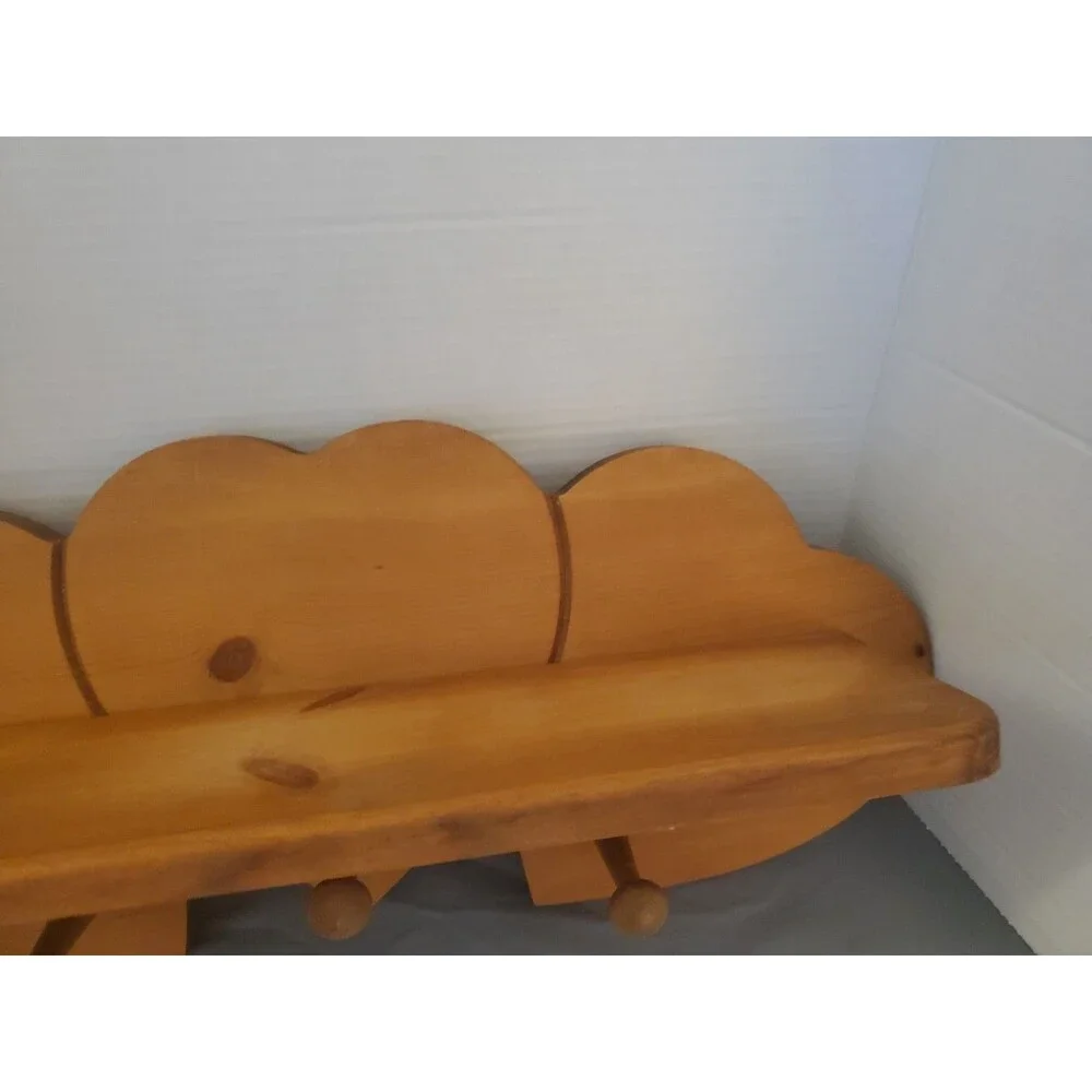 Vtg Hand Crafted Oak Wood Heart Shelf 3